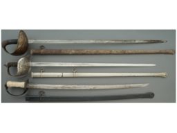 Three Military Pattern Swords with Scabbards