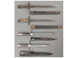 Four Military Pattern Bayonets with Scabbards