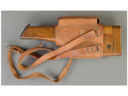 Hardwood Holster Stock Rig for a Broomhandle Pistol