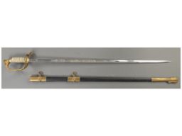 Etched U.S. Navy Officer's Sword with Scabbard