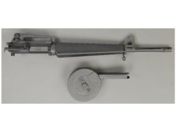 AR-15 Upper Receiver and UZI Drum Mag