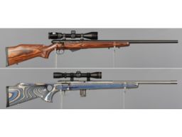 Two Savage Bolt Action Rifles with Scopes