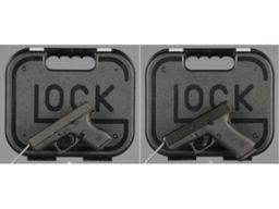 Two Glock Semi-Automatic Pistols with Cases 