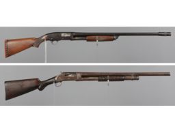 Two American Slide Action Shotguns