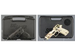 Two Sig Sauer Semi-Automatic Pistols with Cases