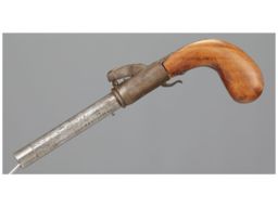 Engraved Percussion Cane Pistol