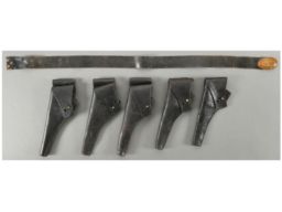 Group of Six U.S. Marked Leather Goods