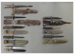 Eight Military Blades with Sheaths