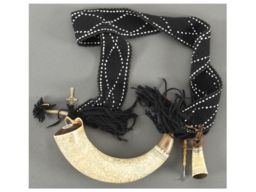 Thomas White Elaborately Scrimshaw Powder Horn