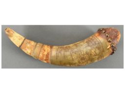 "A.H. Baker" "1759" Dated Powder Horn with Engraved New York Map
