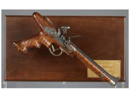 W.A. Carver/LaDow Johnson Flintlock Pistol with Case
