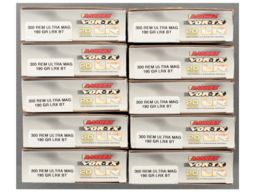 Ten Boxes of Barnes 300 Rem Ultra Mag Ammunition