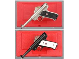 Two Ruger Mk II Semi-Automatic Pistols with Cases