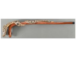 Intricately Carved Rattlesnake Cane by Mike Stinnett