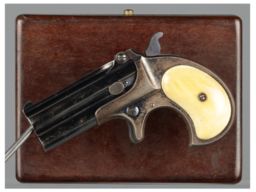 Remington Type II Over/Under Derringer with Ivory Grips and Case