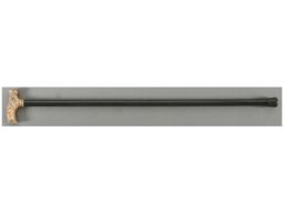 Engraved and Inscribed Brass Handled Cane