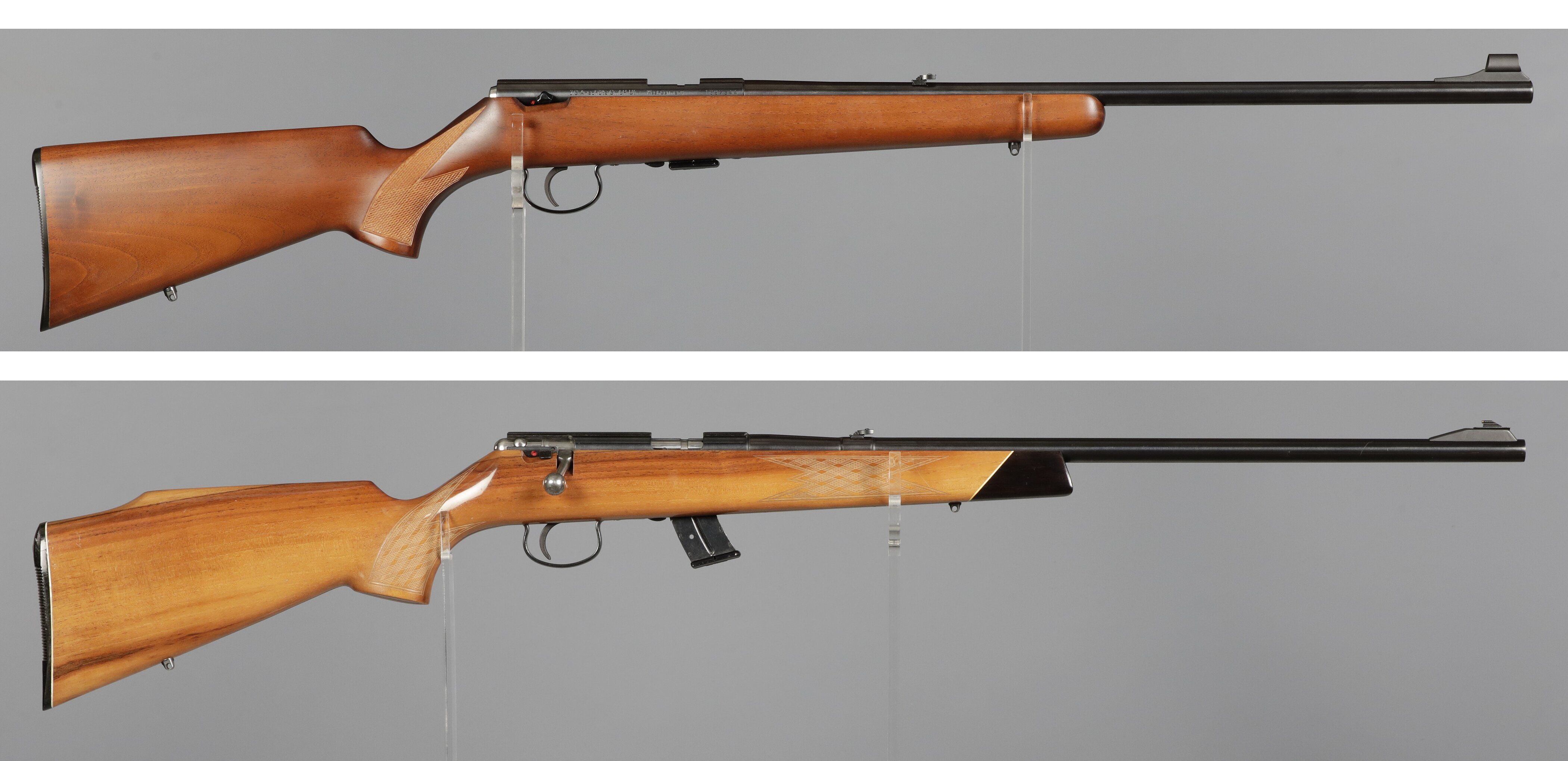Two Anschutz Bolt Action Rimfire Rifles | Rock Island Auction