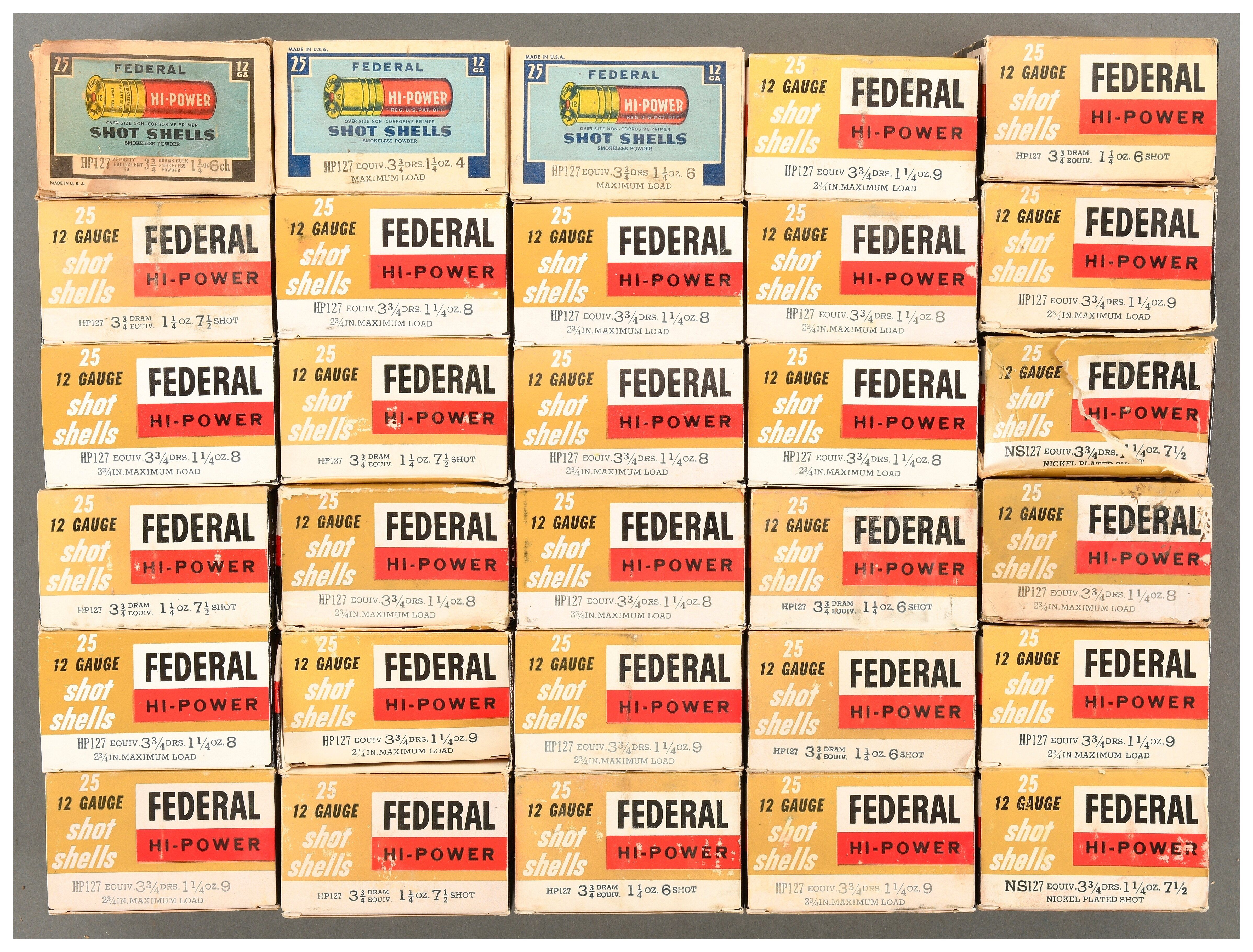 Federal Shells Box Thirty Boxes of Federal Hi-Power Shotgun Shells | Rock Island Auction