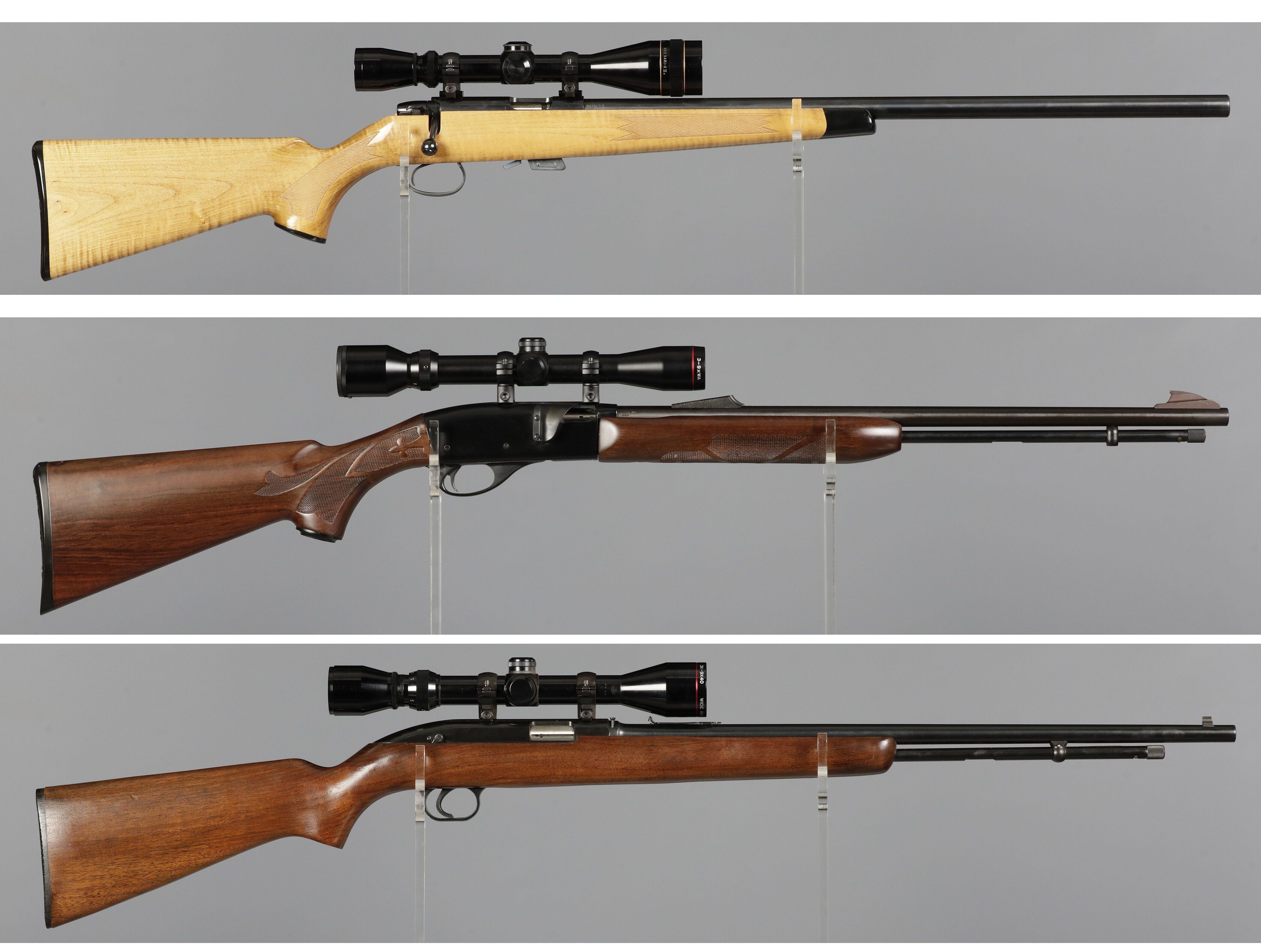 Three American Rimfire Rifles with Scopes | Rock Island Auction