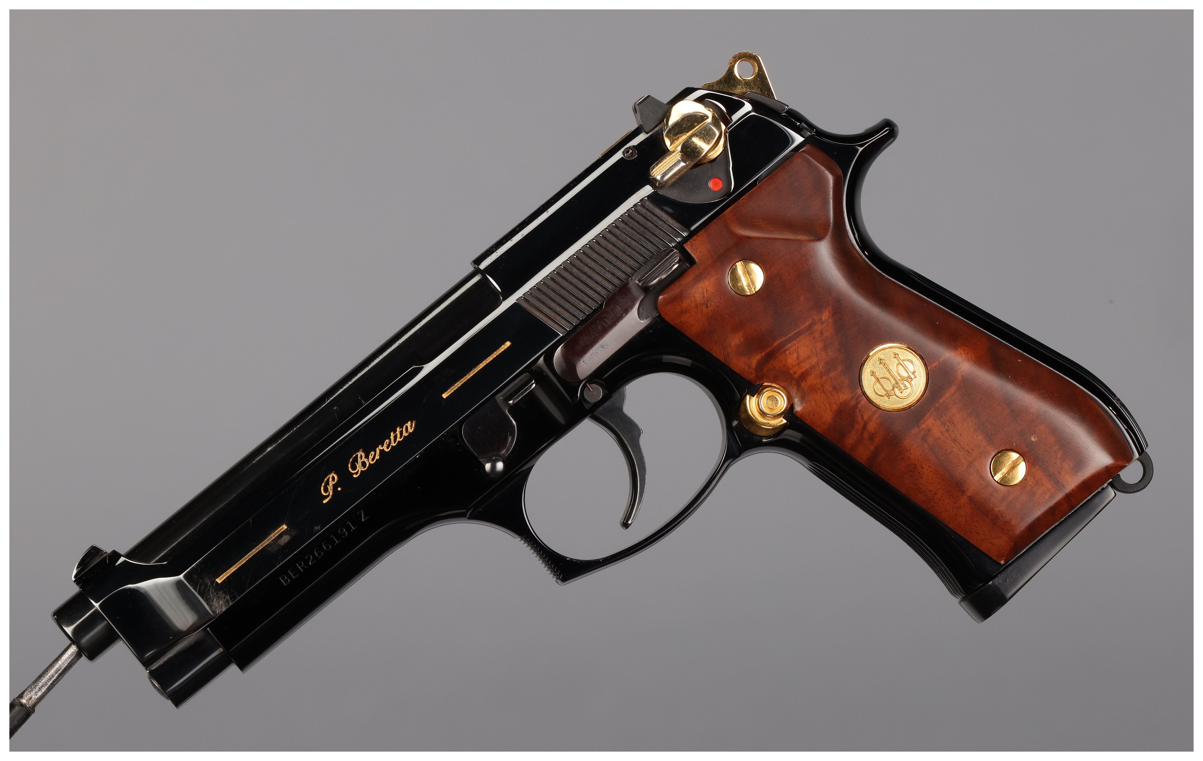 Factory Engraved Gold Inlaid Beretta Model 92F Pistol | Rock