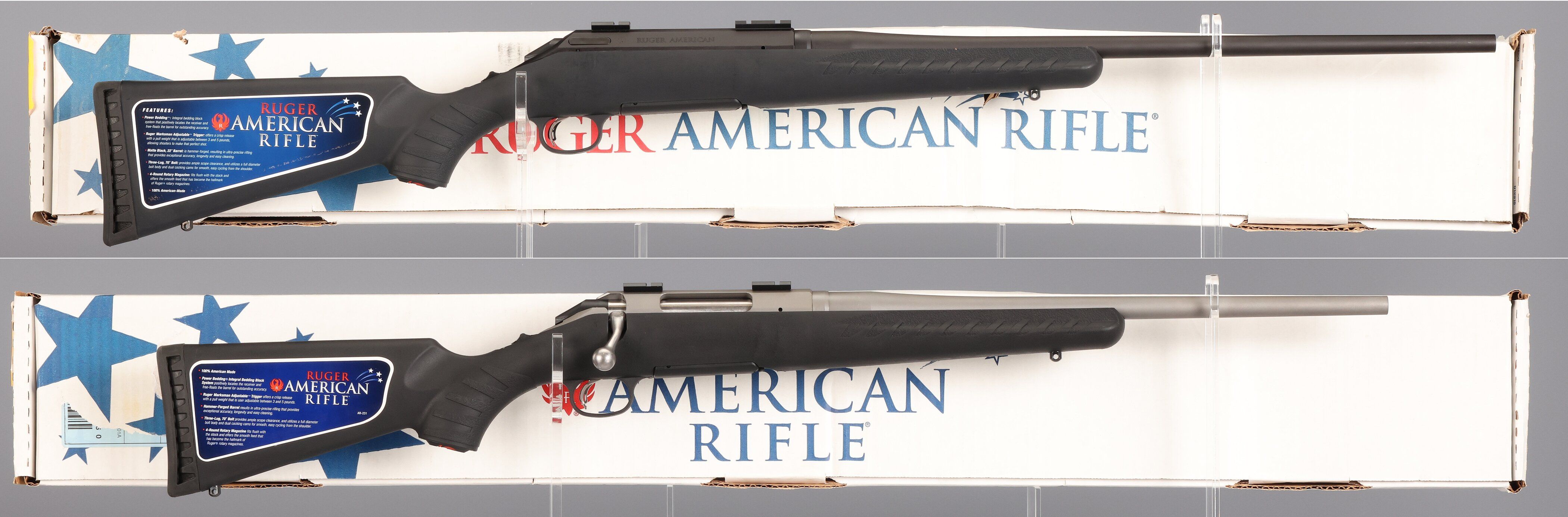 Two Ruger American Bolt Action Rifles with Boxes | Rock Island Auction