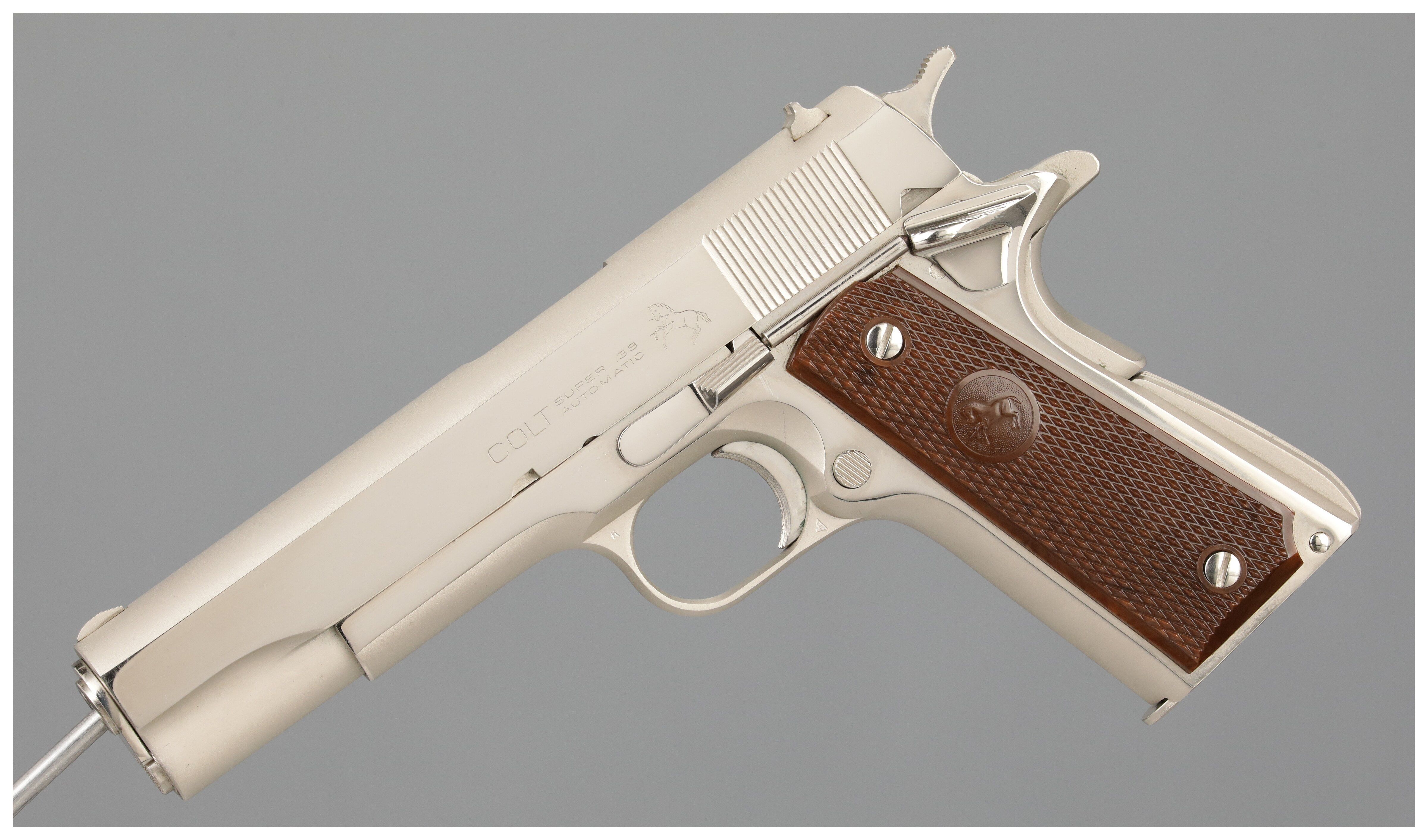 Scarce Nickel Colt Super .38 Semi-Automatic Pistol | Rock