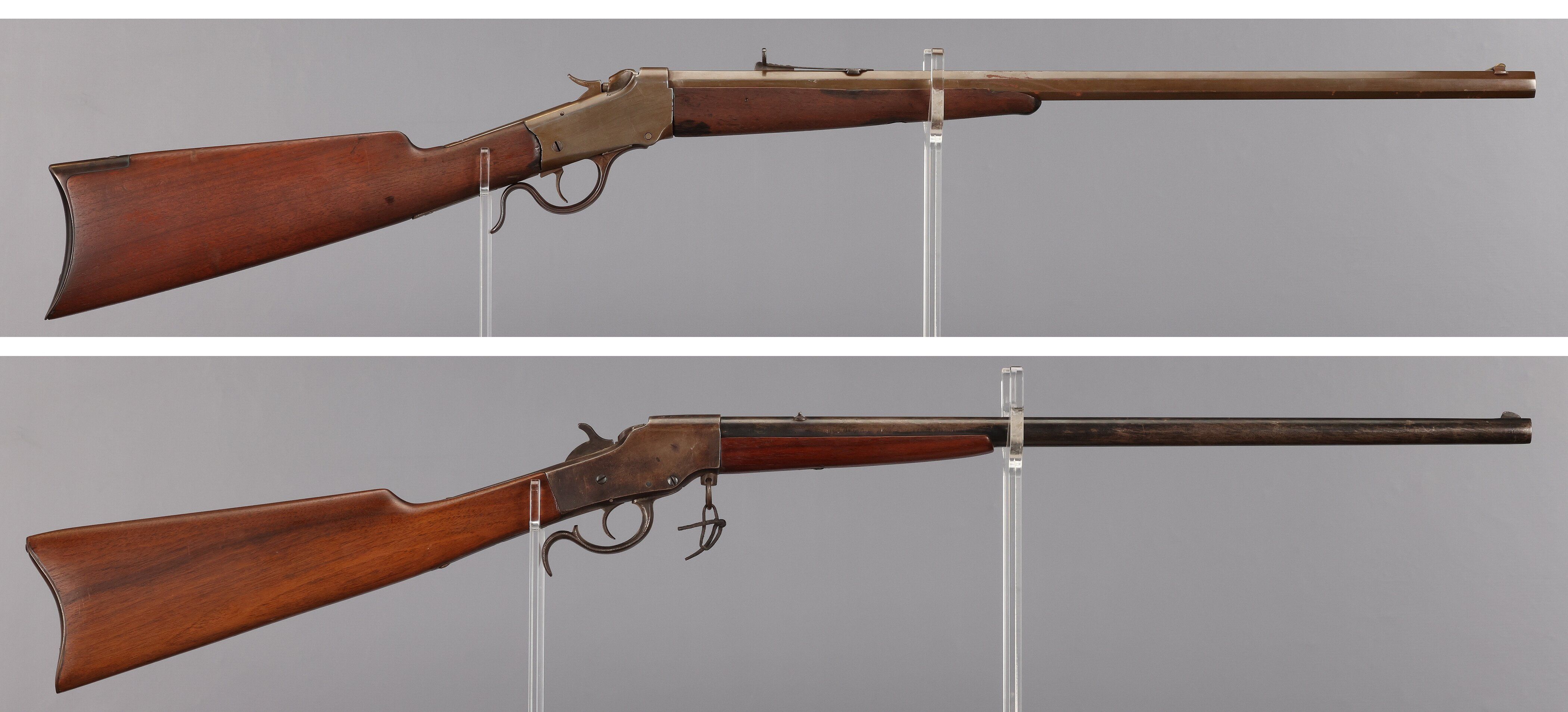 Falling Block Rifles Two American Single Shot Falling Block Rifles | Rock Island Auction