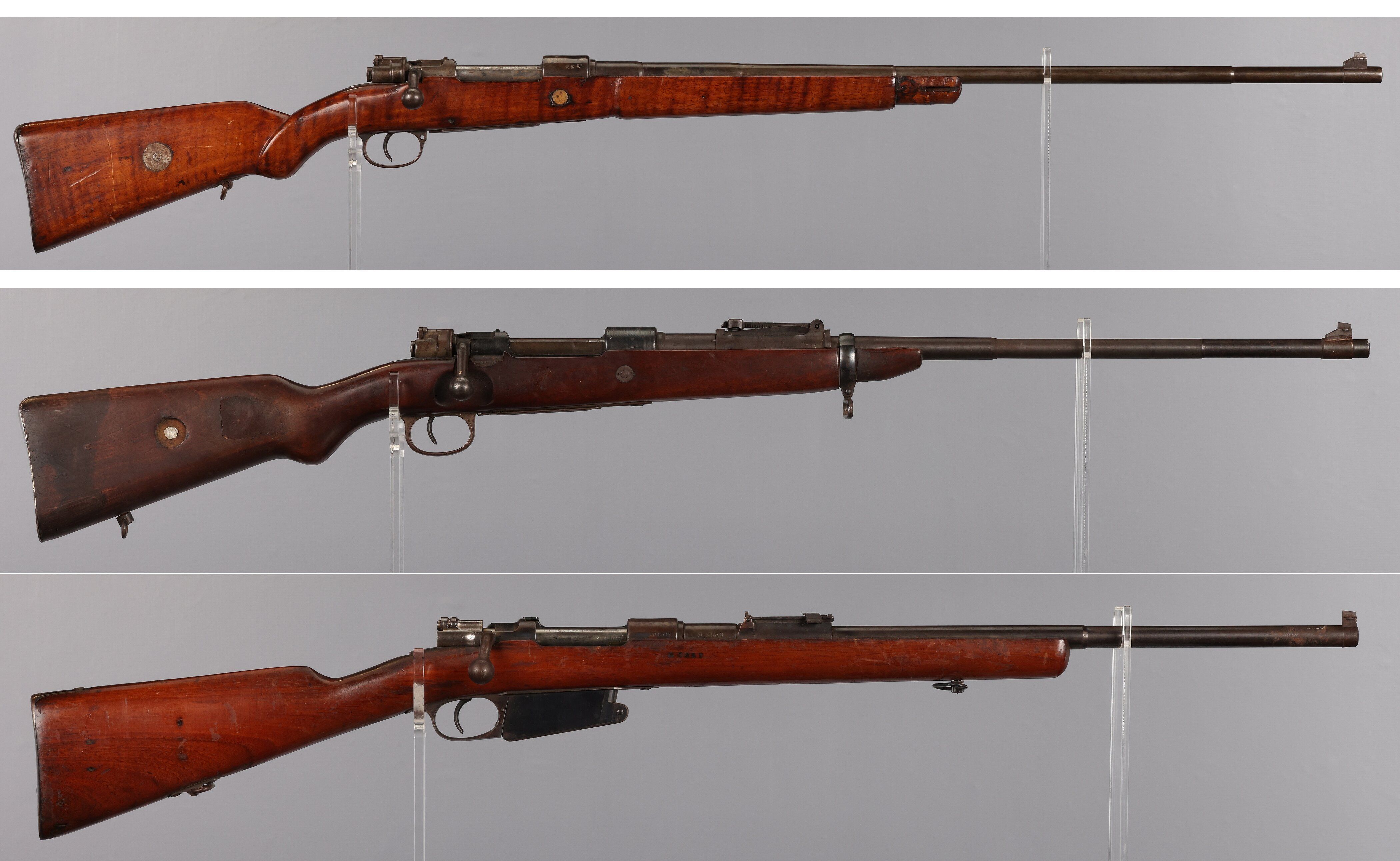Three German Mauser Pattern Bolt Action Sporting Rifles | Rock Island ...