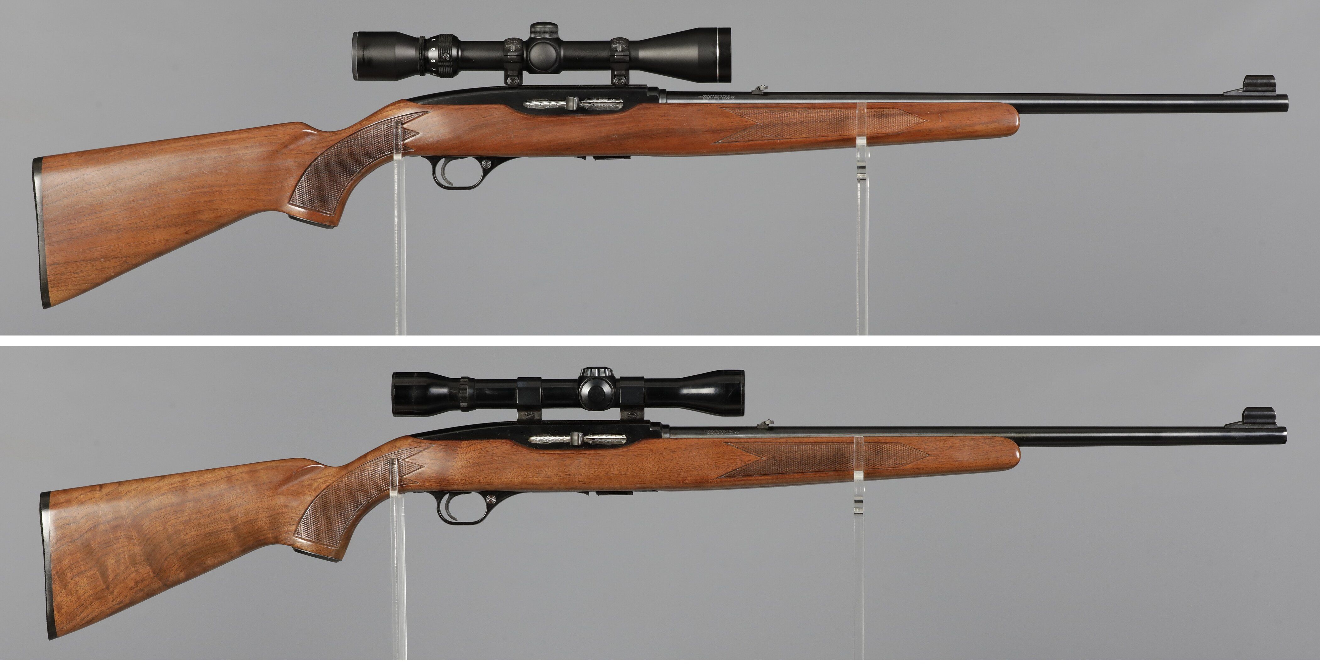 Model 490 Two Winchester Model 490 Semi-Automatic Rifles with Scopes | Rock ...