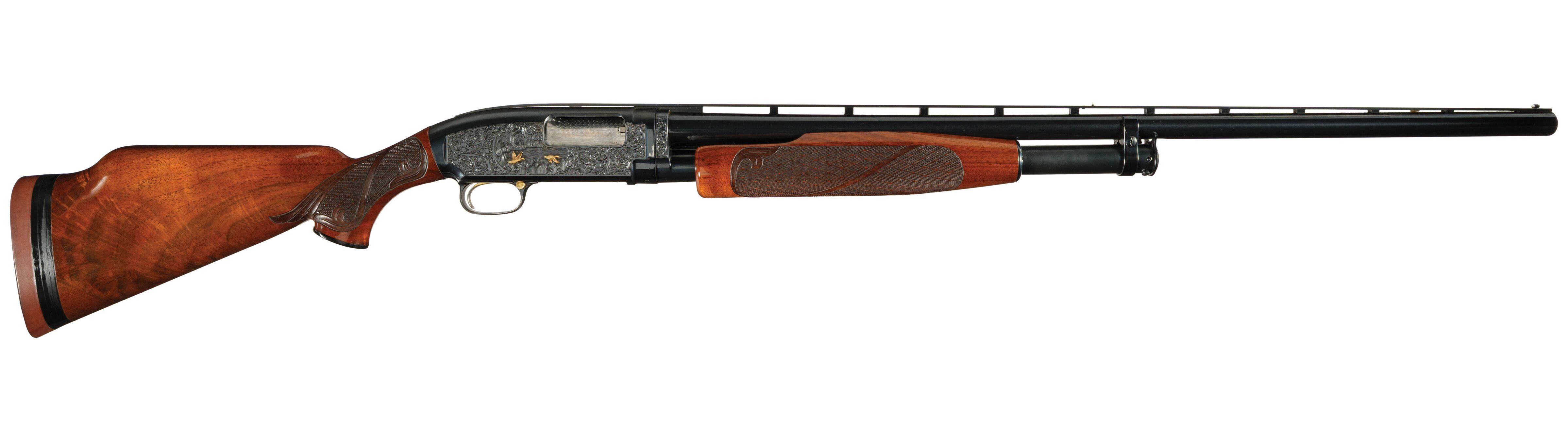 Upgraded Engraved and Gold Inlaid Winchester Model 12 Shotgun | Rock ...