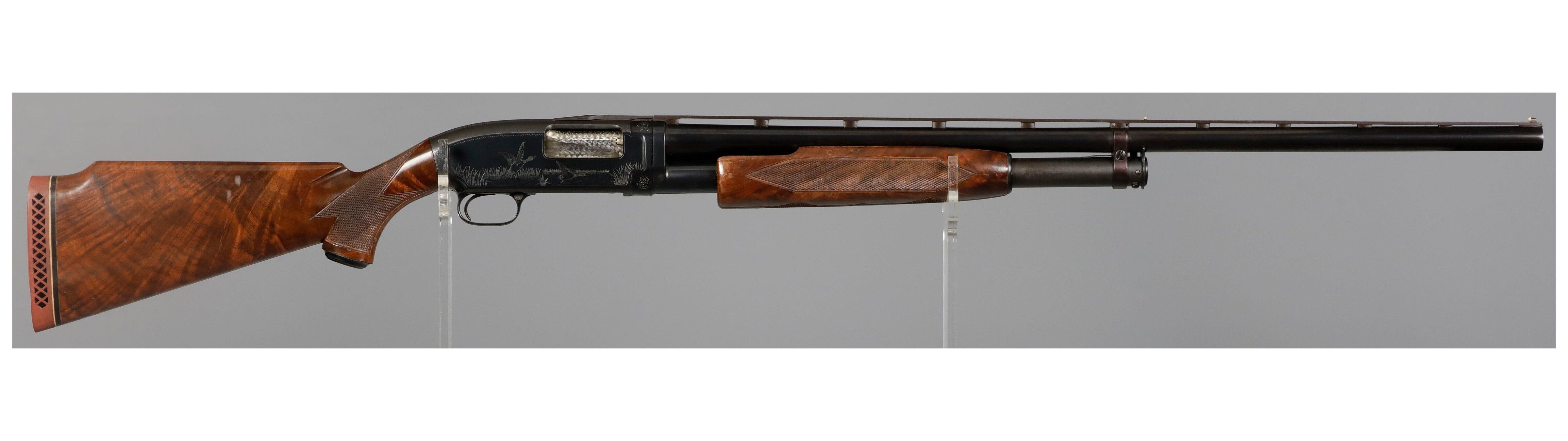 Upgraded Engraved Winchester Model 12 Slide Action Shotgun | Rock ...