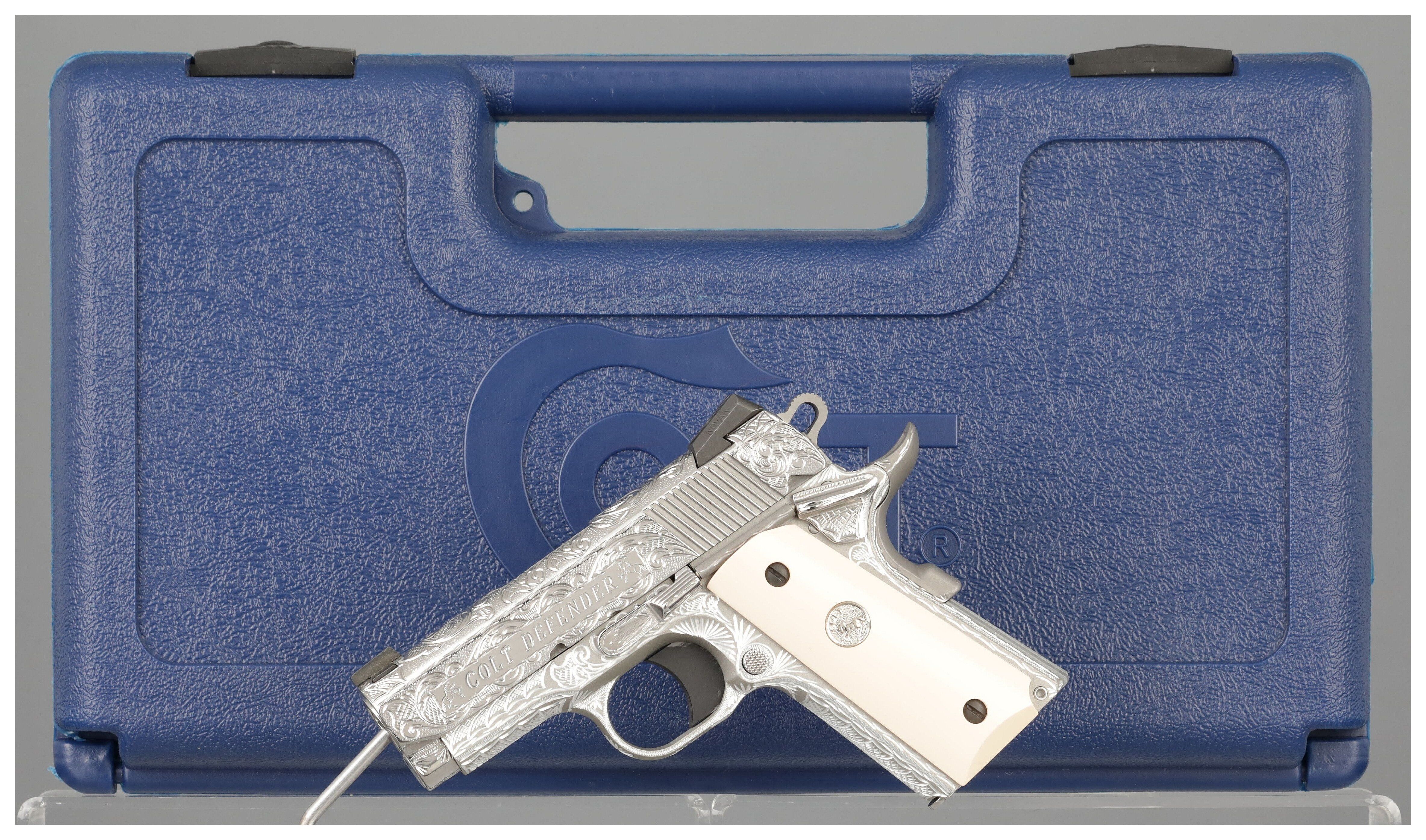 Engraved Colt Lightweight Defender Pistol with Certificate | Rock
