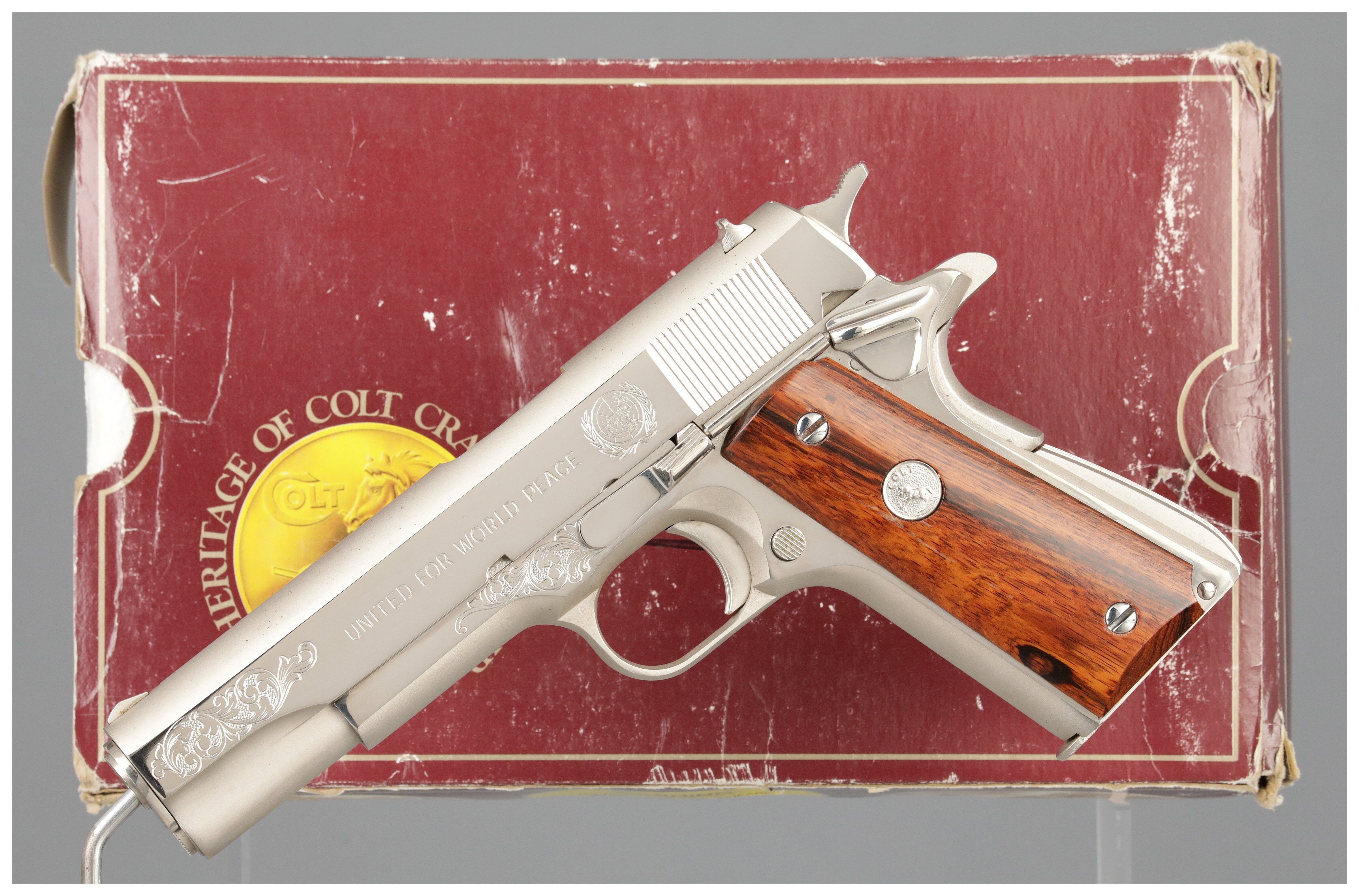 Engraved Colt Operation Desert Storm Government Model Pistol | Rock ...