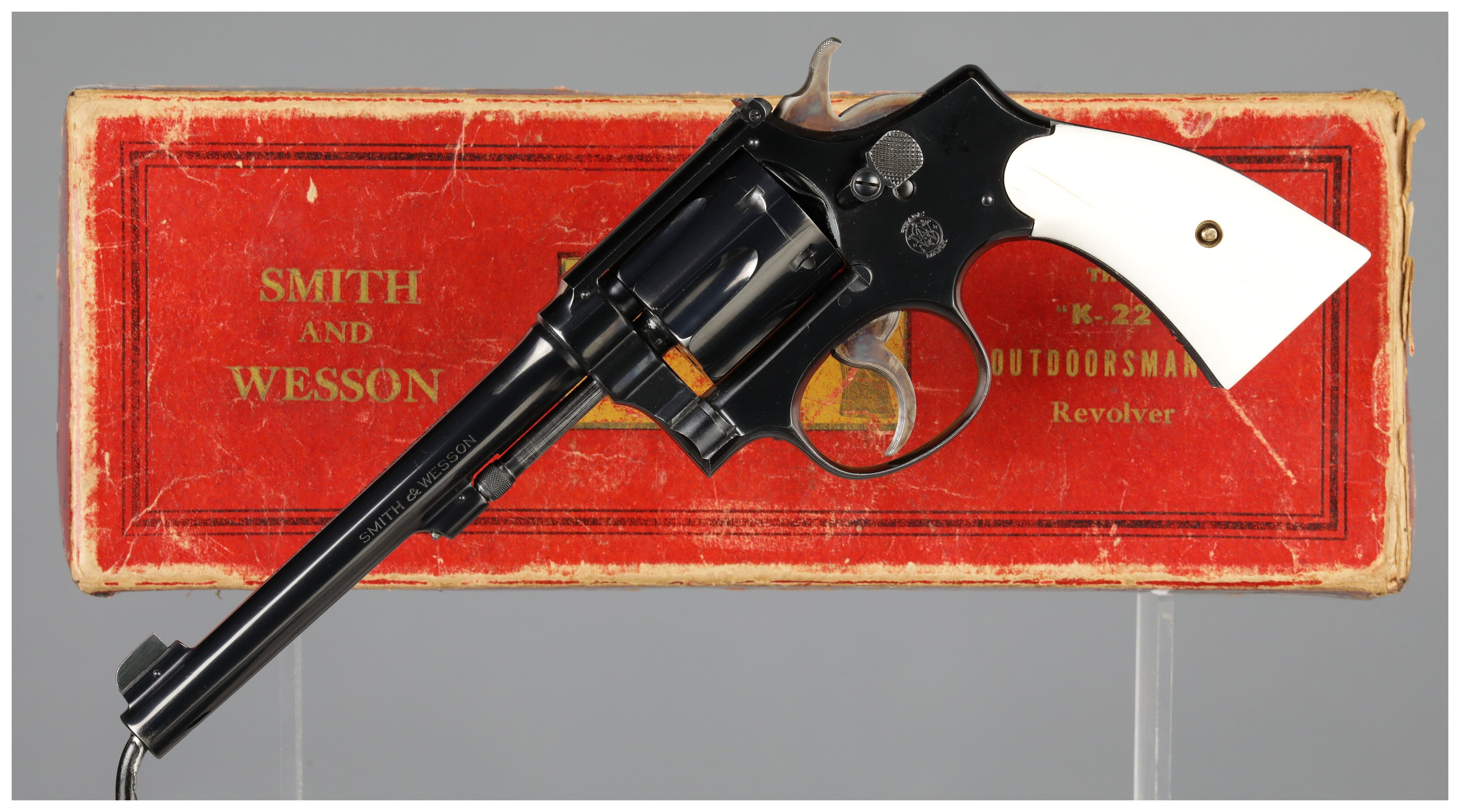 Smith & Wesson Model K-22 Outdoorsman Revolver with Ivory Grips