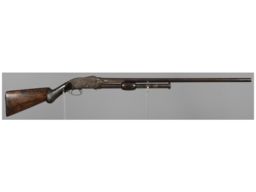 L.D. Nimschke Engraved Spencer Arms Slide Action Shotgun | Rock