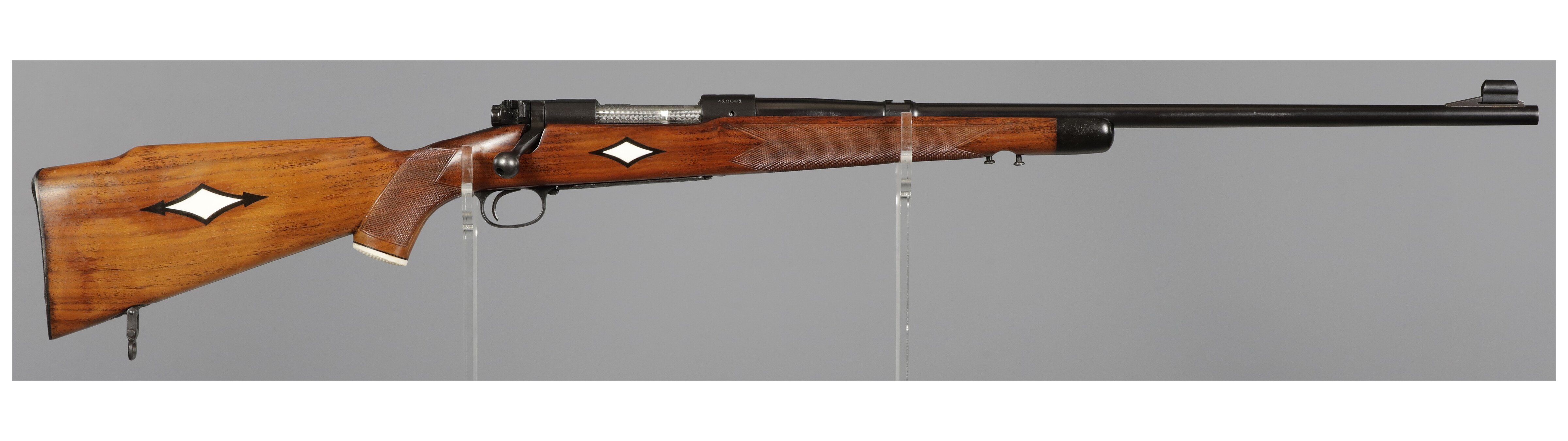 Engraved and Silver Inlaid Pre-64 Winchester Model 70 Rifle | Rock 