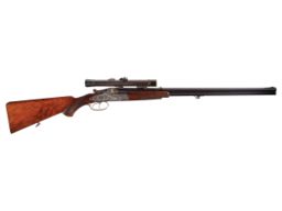 Cased Engraved Benedikt Winkler Ferlach Double Rifle with Scope