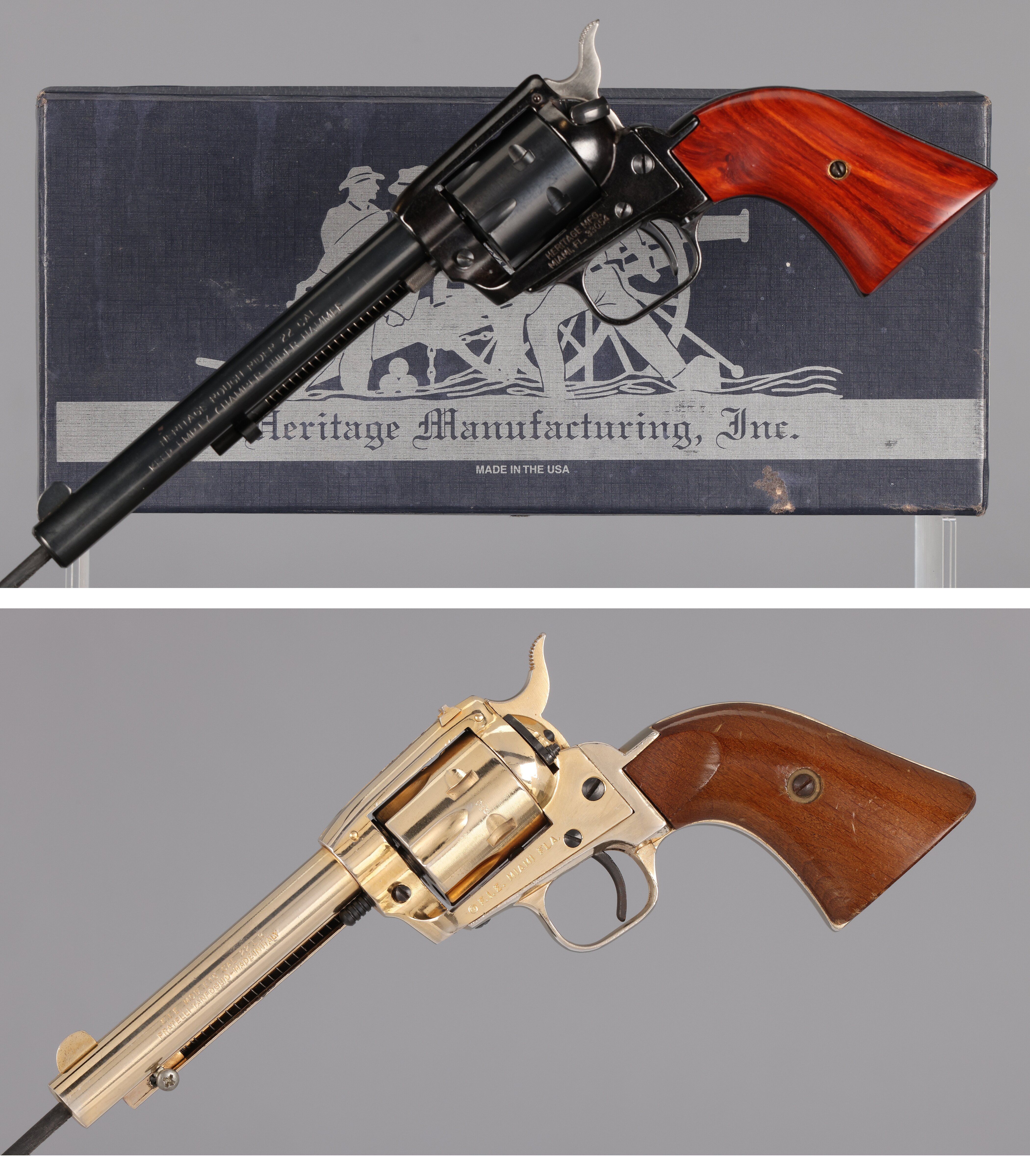 The Isle Rocks Two Single Action Rimfire Revolvers | Rock Island Auction