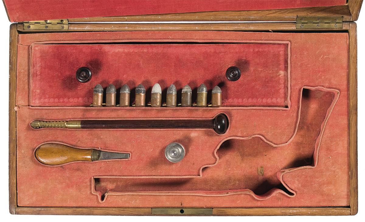 Fine French Pinfire Revolver Case With Accessories Rock Island Auction 3478