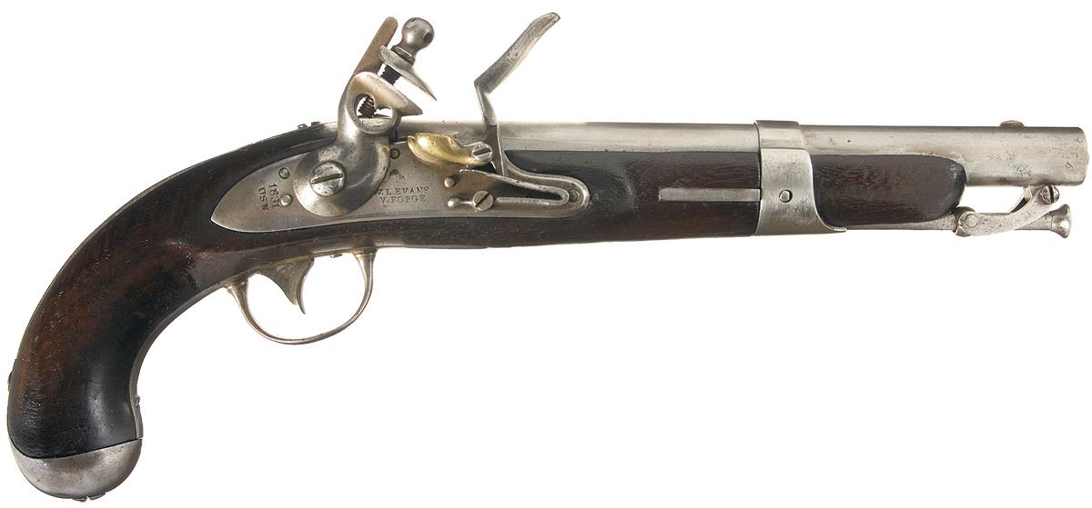 U.S. Evans Contract Model 1826 Naval Flintlock Pistol | Rock Island Auction