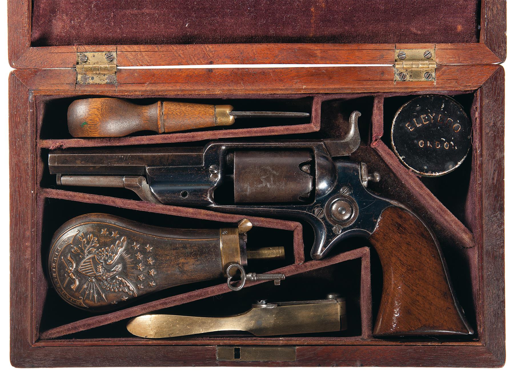 Cased Colt Model 1855 'Root' Pocket Revolver with Accessories | Rock ...