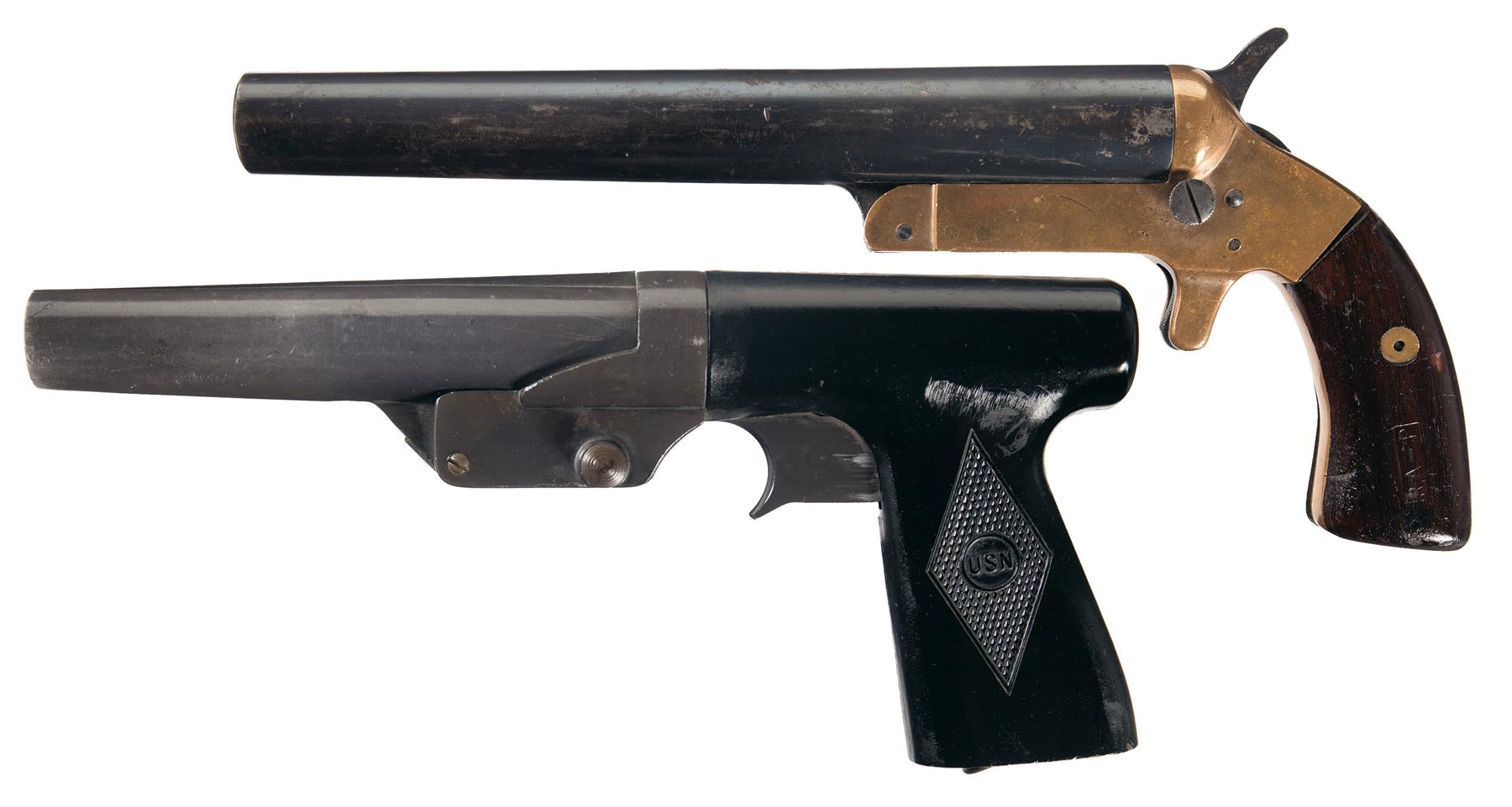 Two U.S. Flare Pistols A) Scarce U.S. Remington MK III Flare Pi Rock