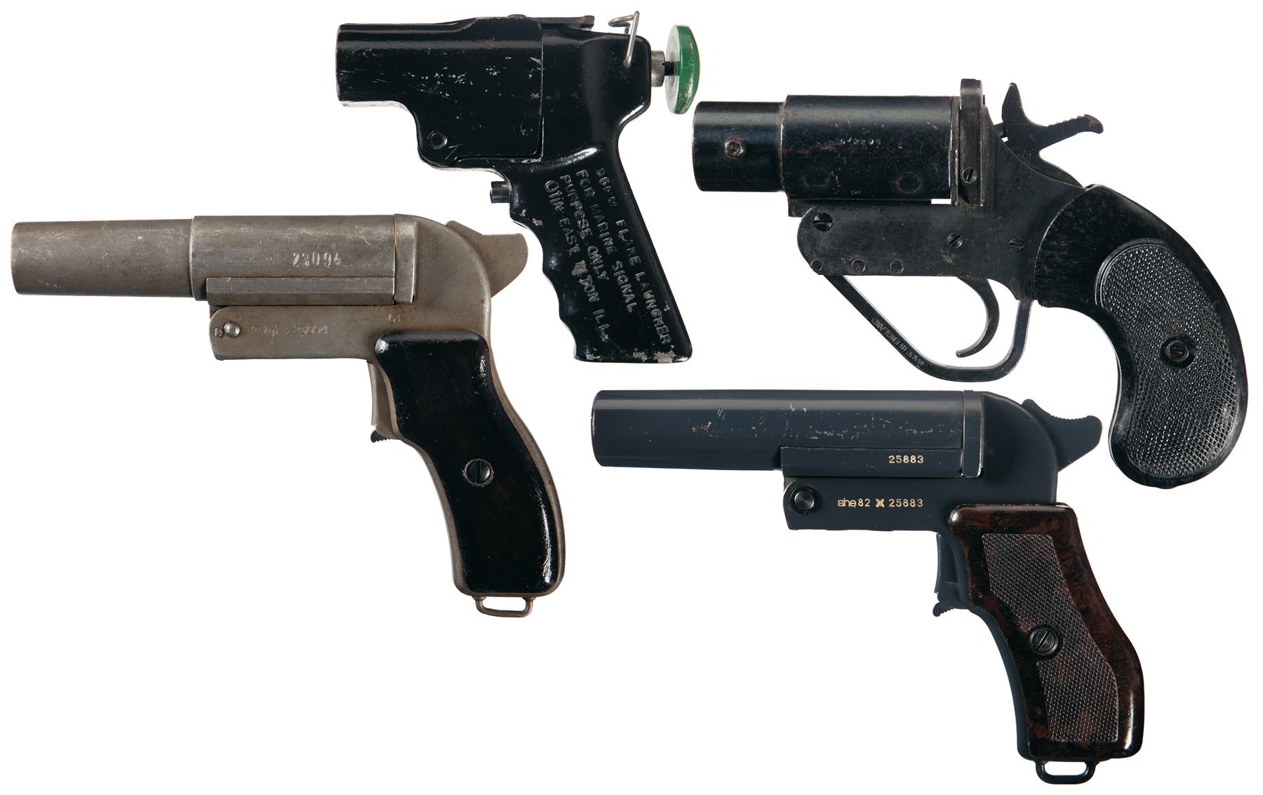 Four Flare Pistols -A) Olin Marine Flare Pistol.