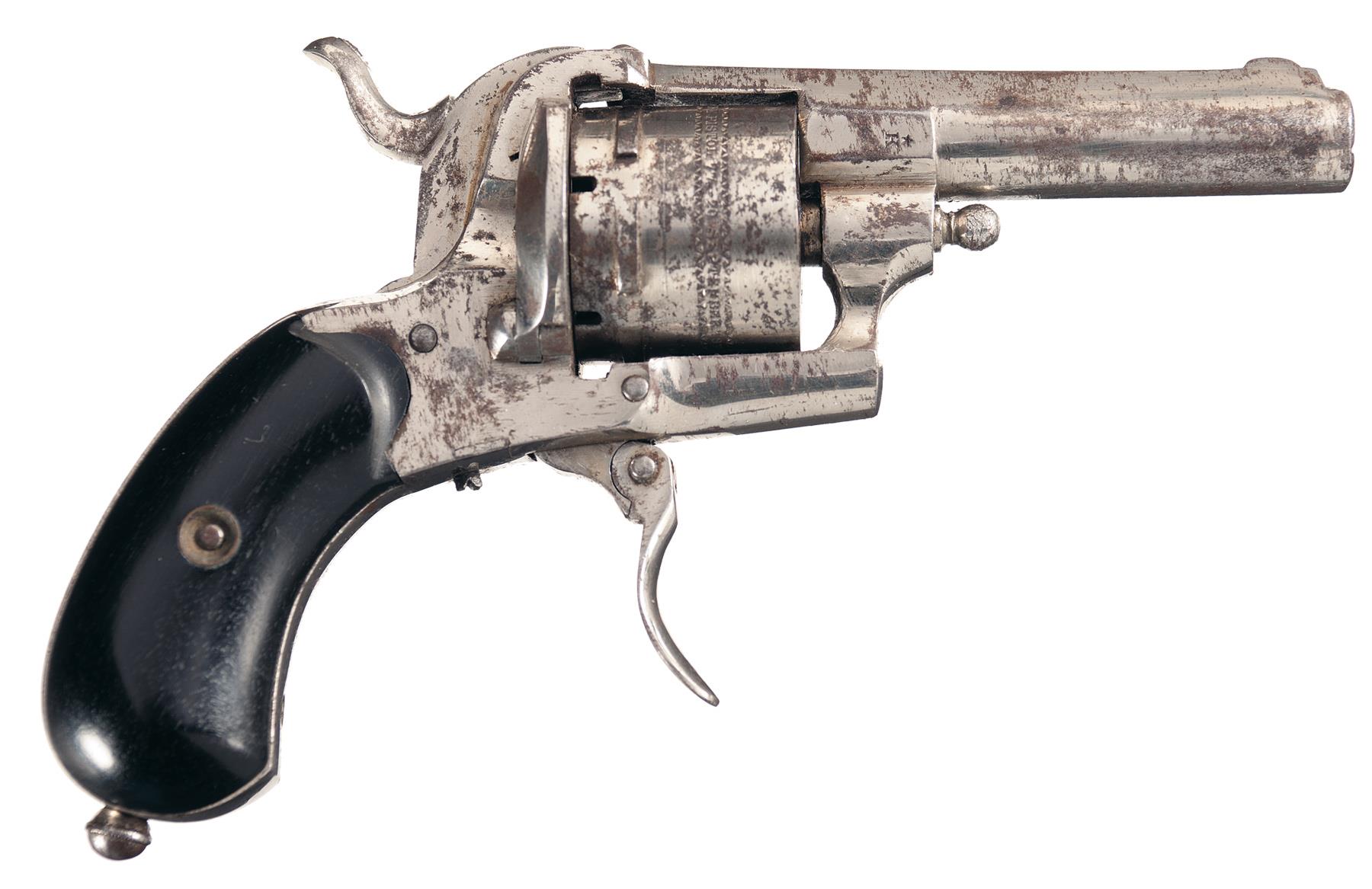 New English Patent Pinfire Revolver With Rare Fitted Pipe Case Rock Island Auction 5366