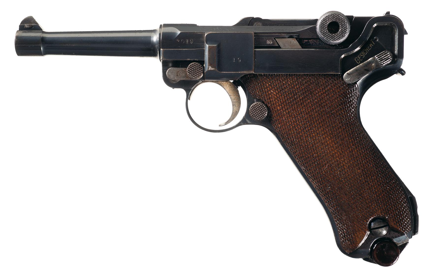 Sold At Auction Ww1 German Luger P08 9mm Pistol By Erfurt 1912 With ...