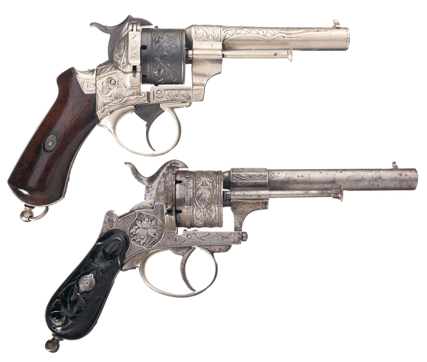 Two Engraved Pinfire Revolvers Rock Island Auction 6231