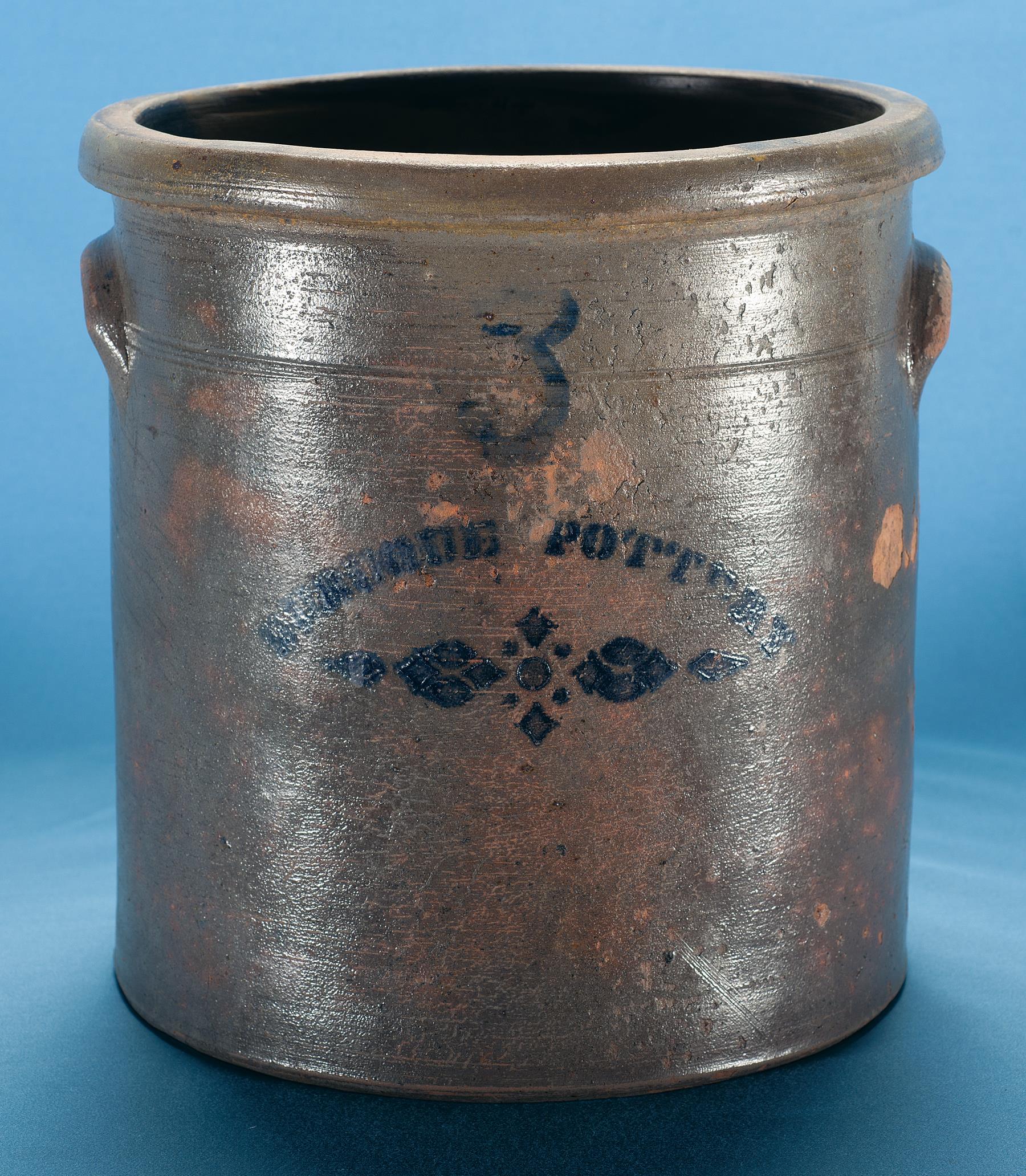 Extremely Rare Dubuque, Iowa Pottery Three Gallon Salt Glaze Rock Island Auction