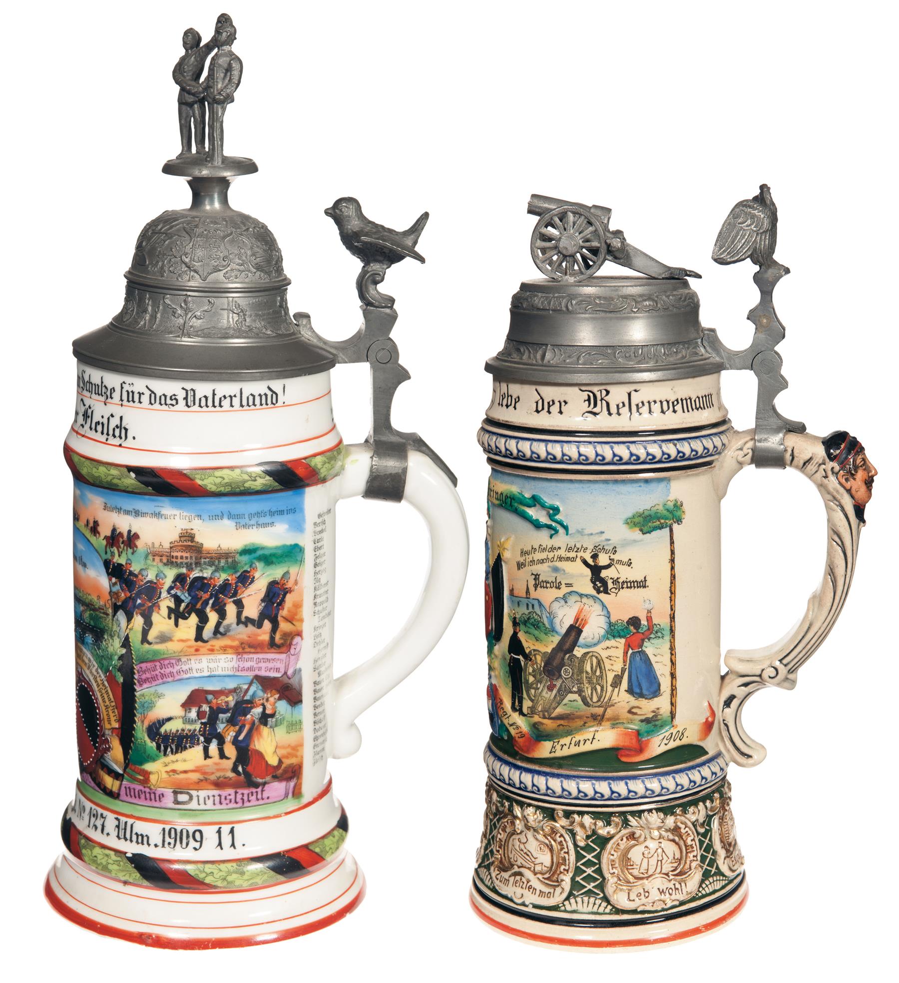 Two Early 20th Century Imperial German Military/Regimental Stein | Rock ...