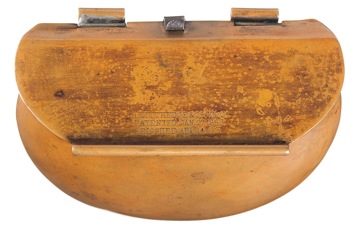 Rare Kittredge & Company Patent Brass Cartridge Box Rock