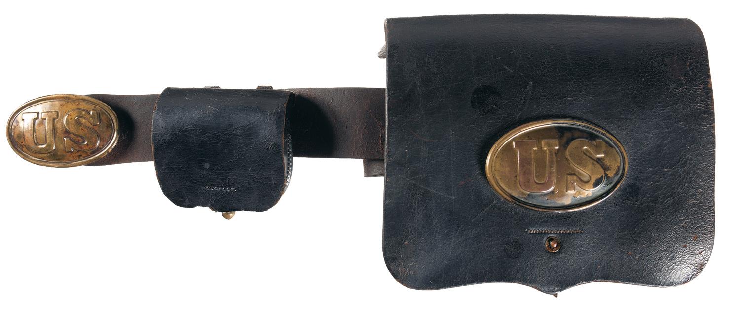 Vintage U.S. Cartridge and Cap Boxes with Buckle Rock Island Auction